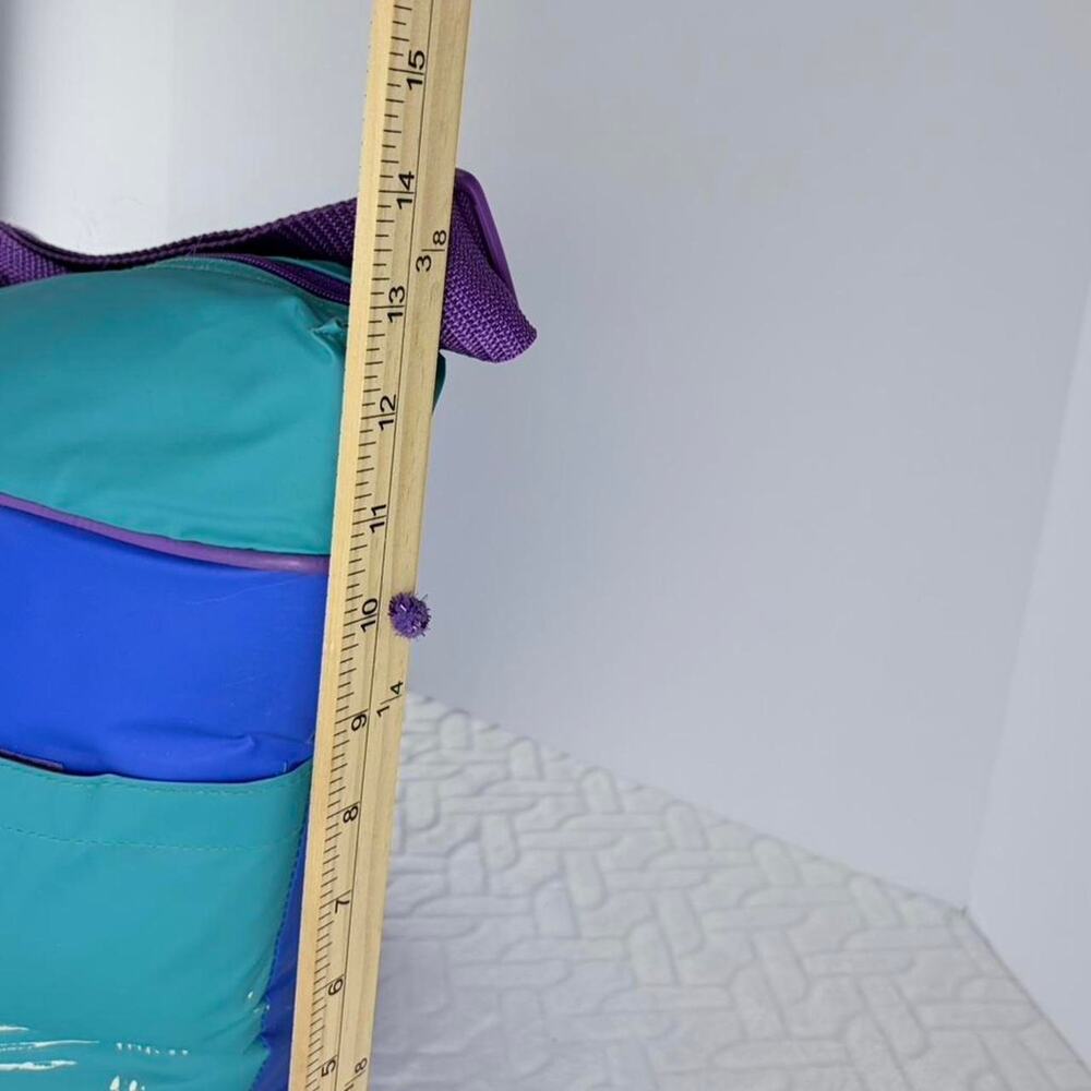 Vintage 80s 90s Thermos colorblock extra large blue purple cooler bag - Picture 7 of 8